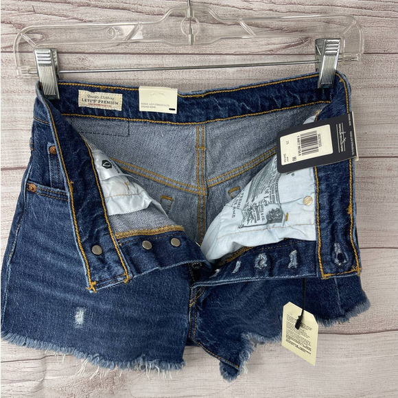 Levi’s 501 High Rise Fitted Through The Hip Denim Jean Shorts Women's Size 25 - Picture 4 of 10